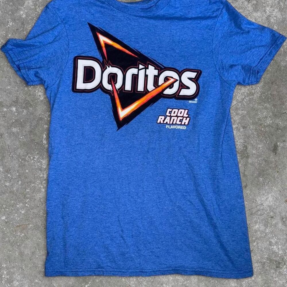 Doritos Cool Ranch Graphic T-Shirt Small Blue Y2K Streetwear Tee